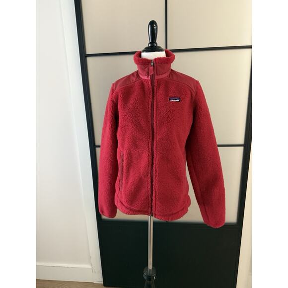 Patagonia Full Zip Jacket Women’s Size Medium Deep Pile Retro Fleece Red Y2K 00s - Picture 3 of 10